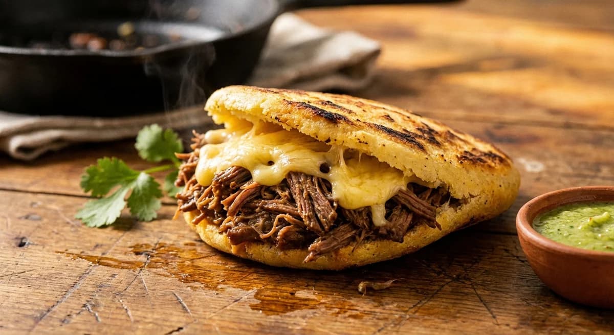 Authentic Shredded Beef Arepa Pelua Recipe