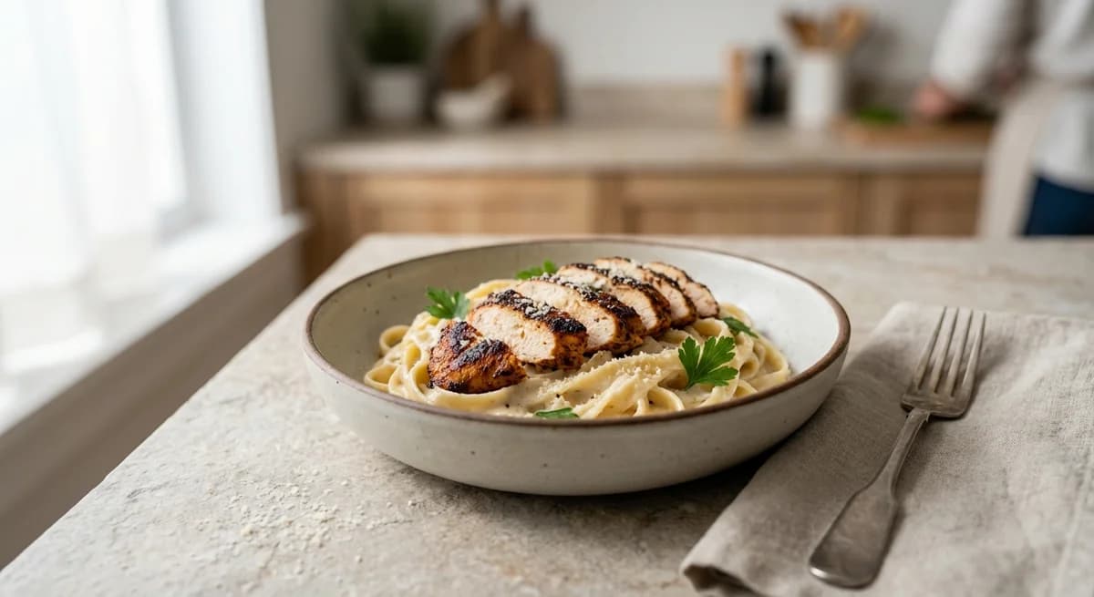 Blackened Chicken Fettuccine Alfredo