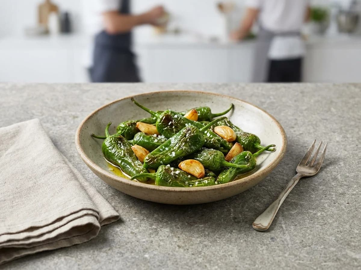 Blistered Garlic Padron Peppers Recipe