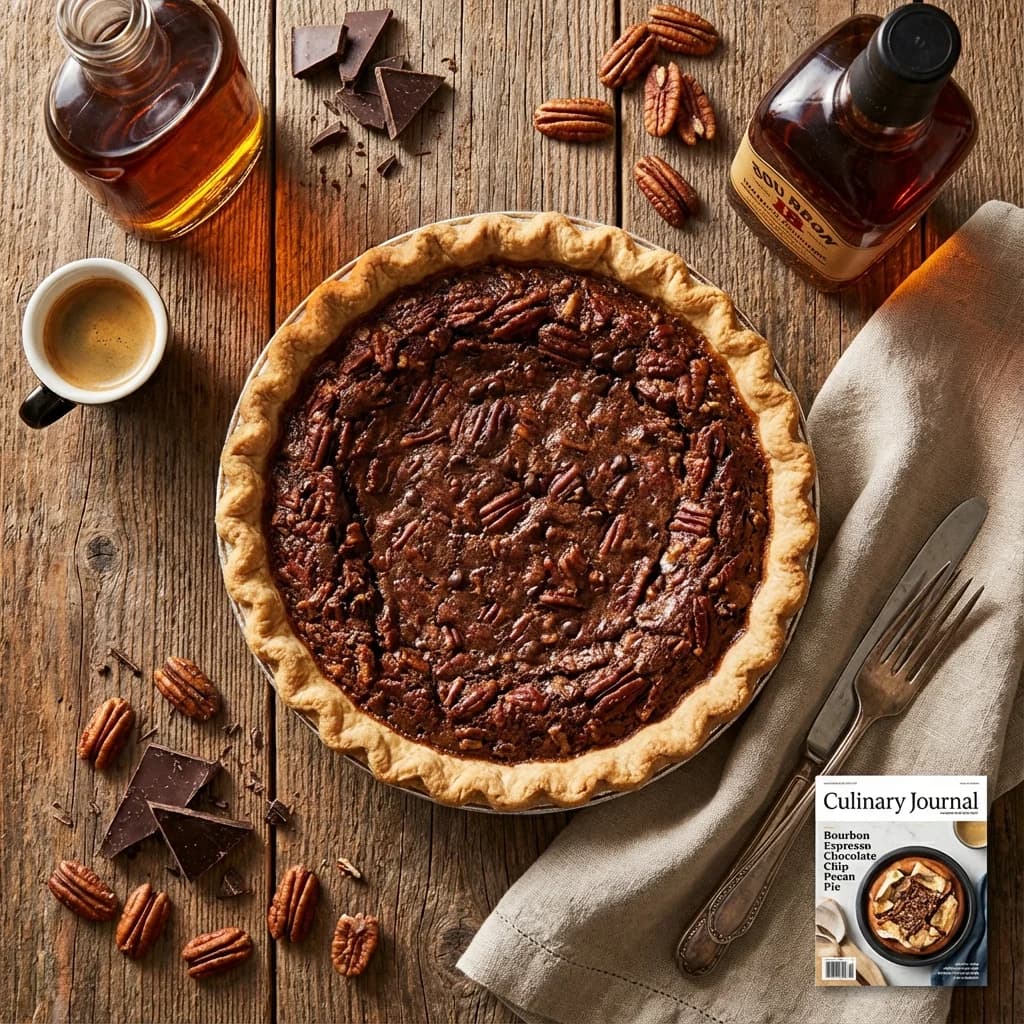 Bourbon Espresso Chocolate Chip Pecan Pie