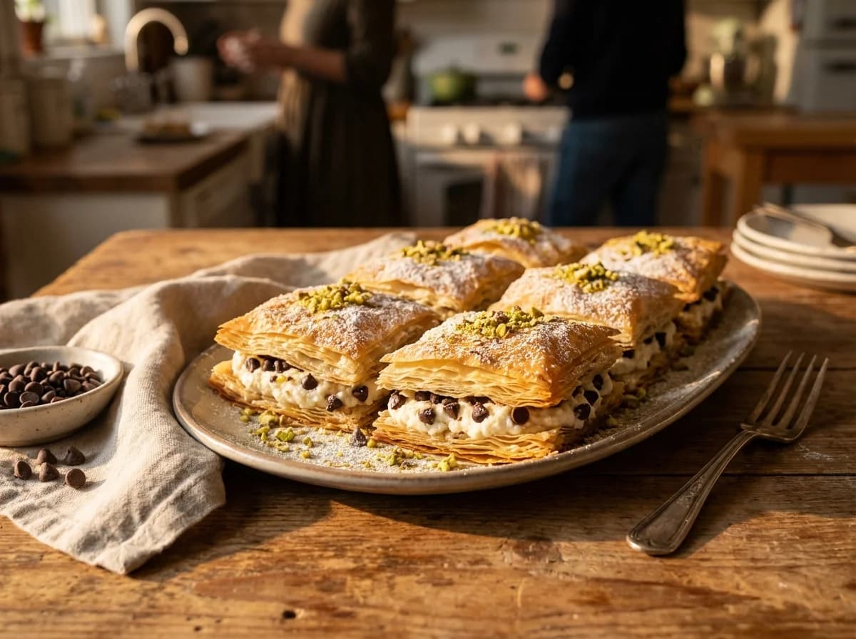 Cannoli-Inspired Chocolate Chip & Ricotta Baklava