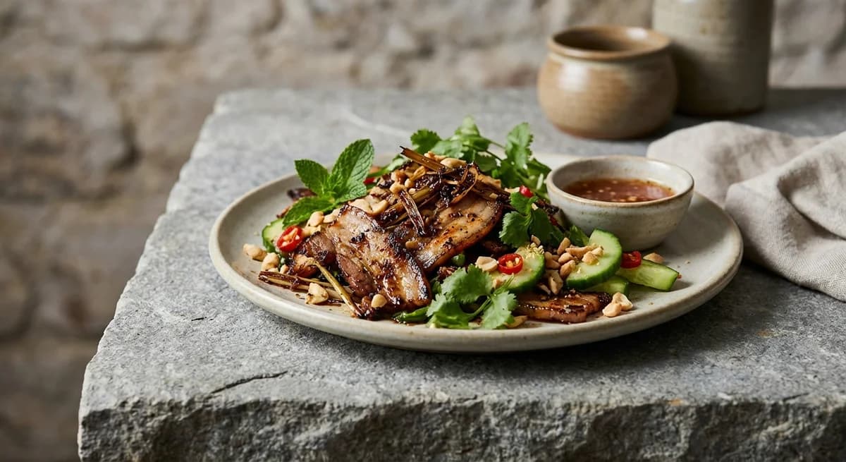 Caramelized Lemongrass Pork Salad