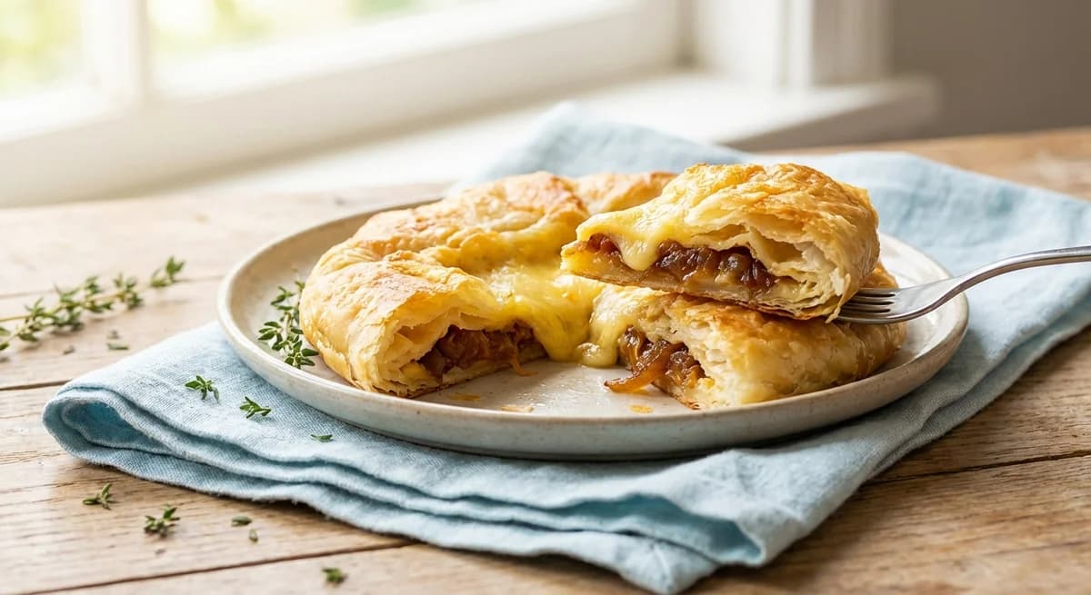 Caramelized Onion and Aged Cheddar Feteer