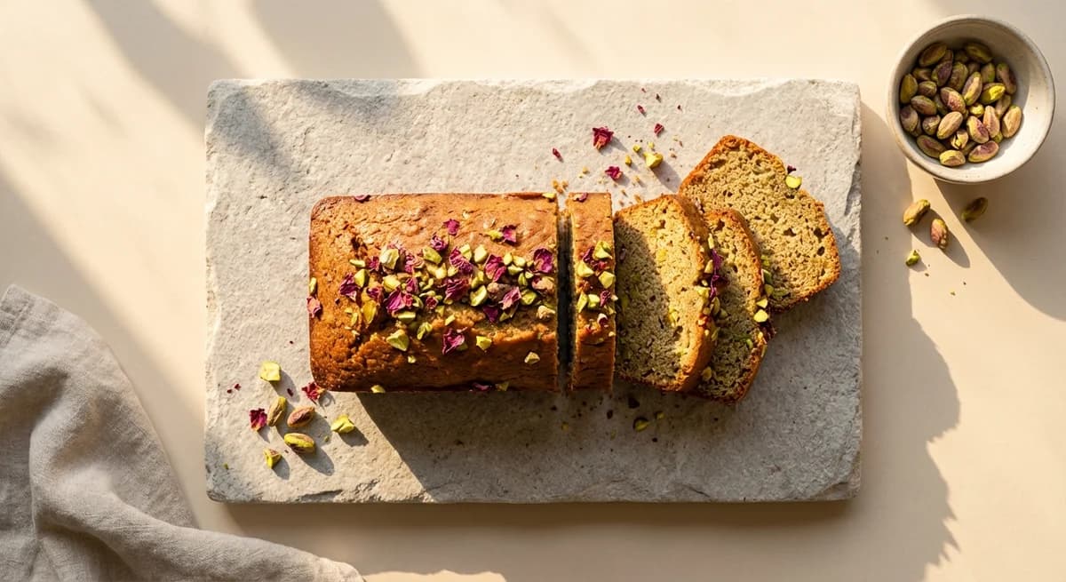 Cardamom Rose Pistachio Loaf