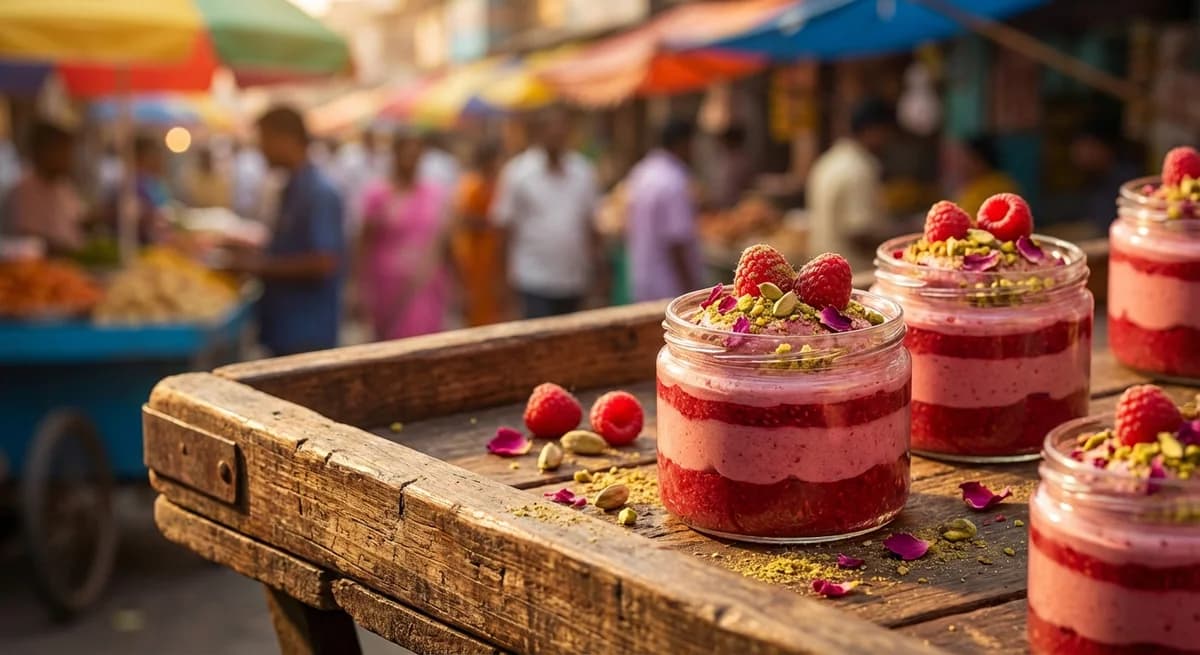 Cardamom and Rose Infused Raspberry Mousse