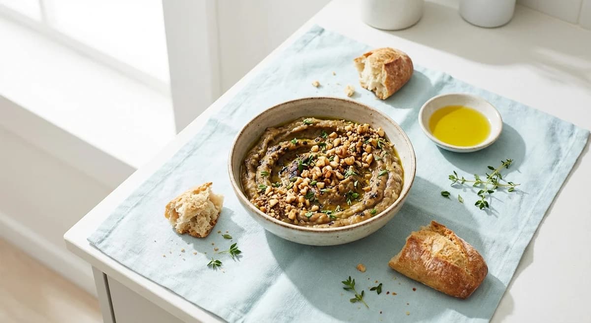 Charred Aubergine Purée with Walnut Dukkah