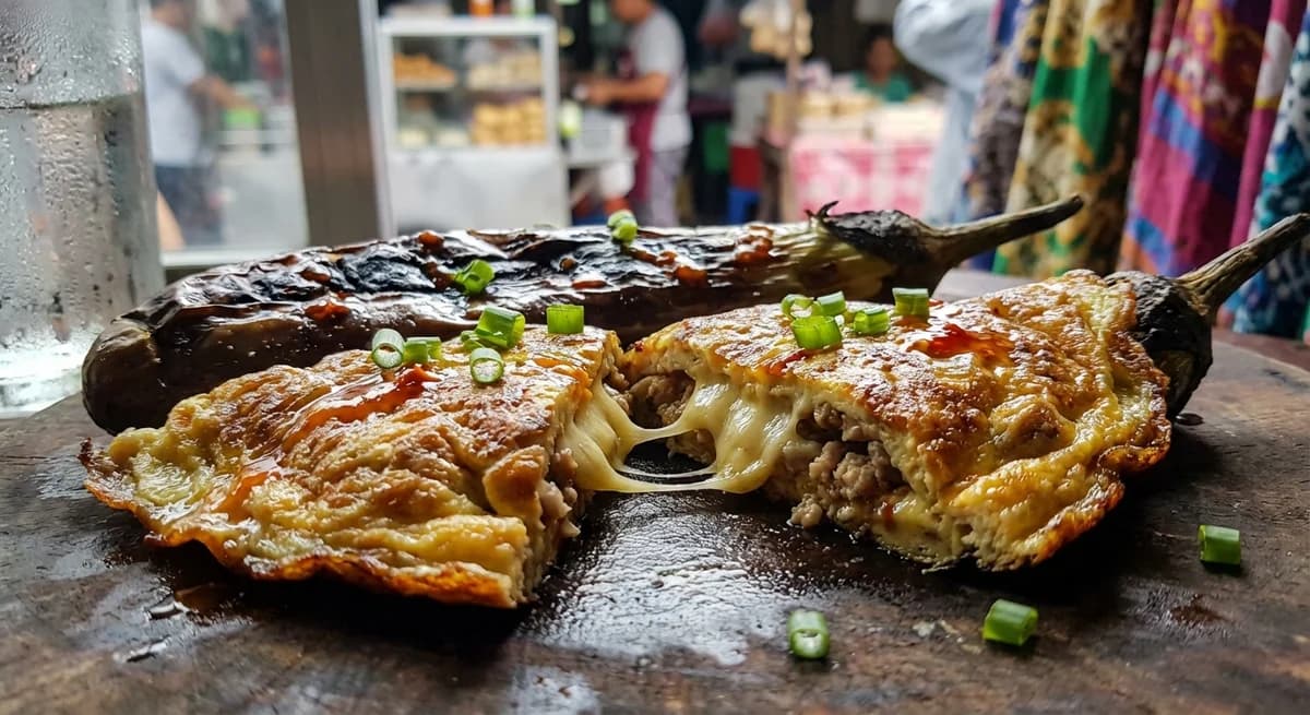 Cheesy Pork Stuffed Tortang Talong