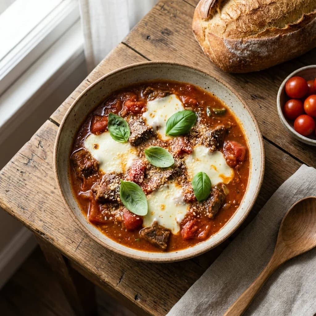 Cheesy Tomato Beef Mechado