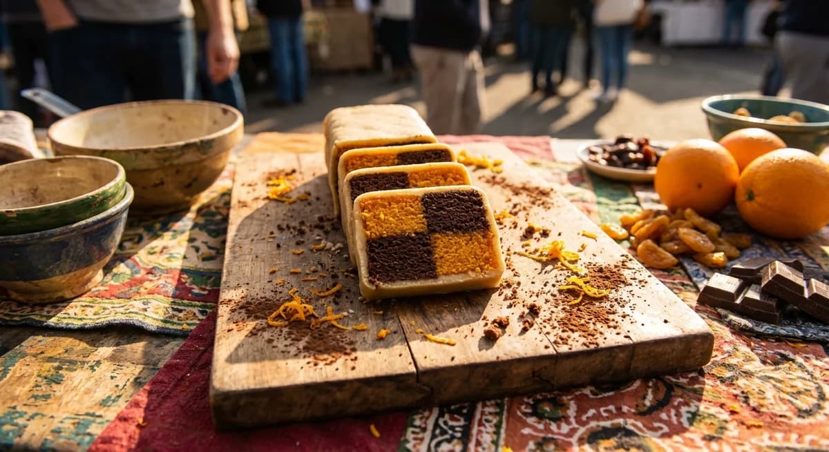 Chocolate and Orange Battenberg Cake