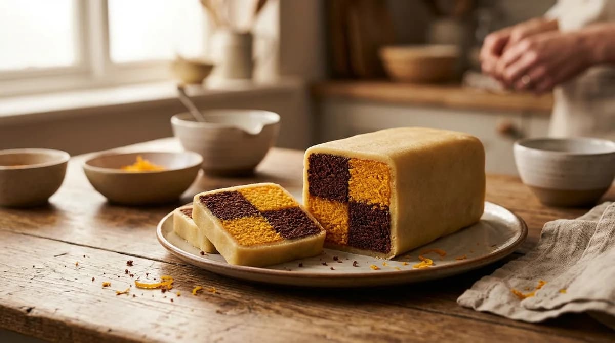 Chocolate Orange Battenberg Cake