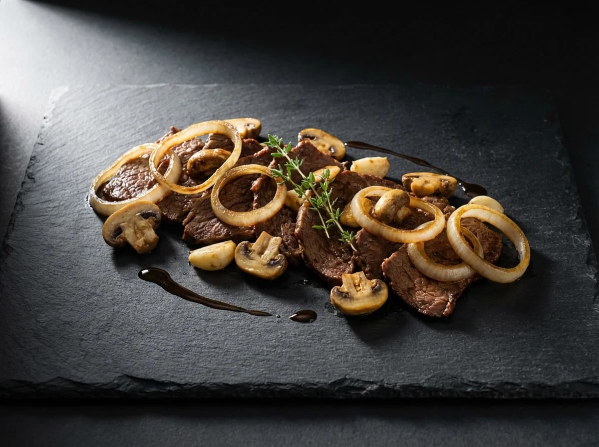 Classic Bistek Tagalog with Garlic Mushrooms