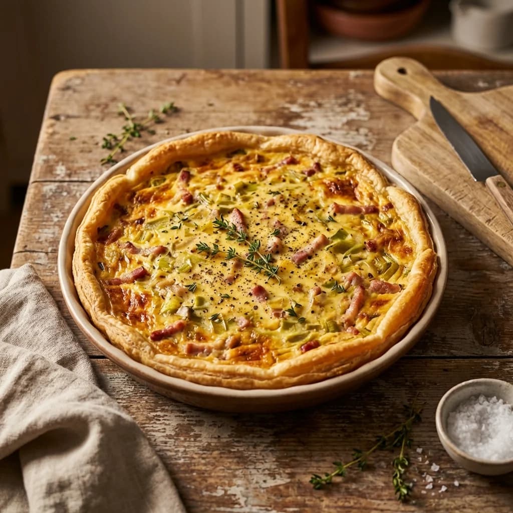 Classic Creamy Leek and Bacon Flamiche