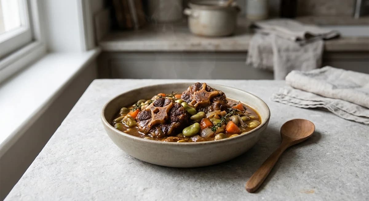 Classic Jamaican Oxtail and Broad Beans Stew Recipe
