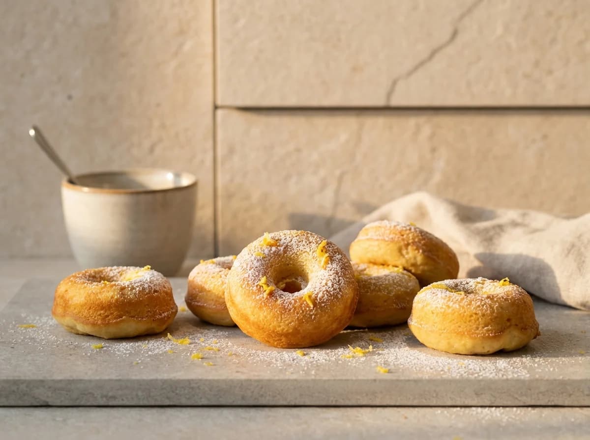Classic Lemon and Vanilla Quick Yogurt Doughnuts