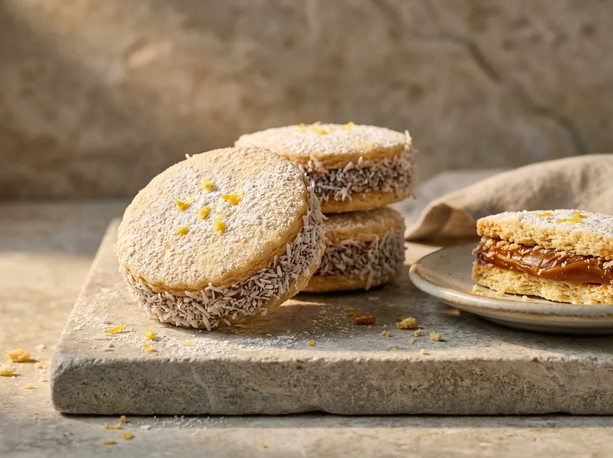 Classic Lemon Zest Alfajores with Coconut