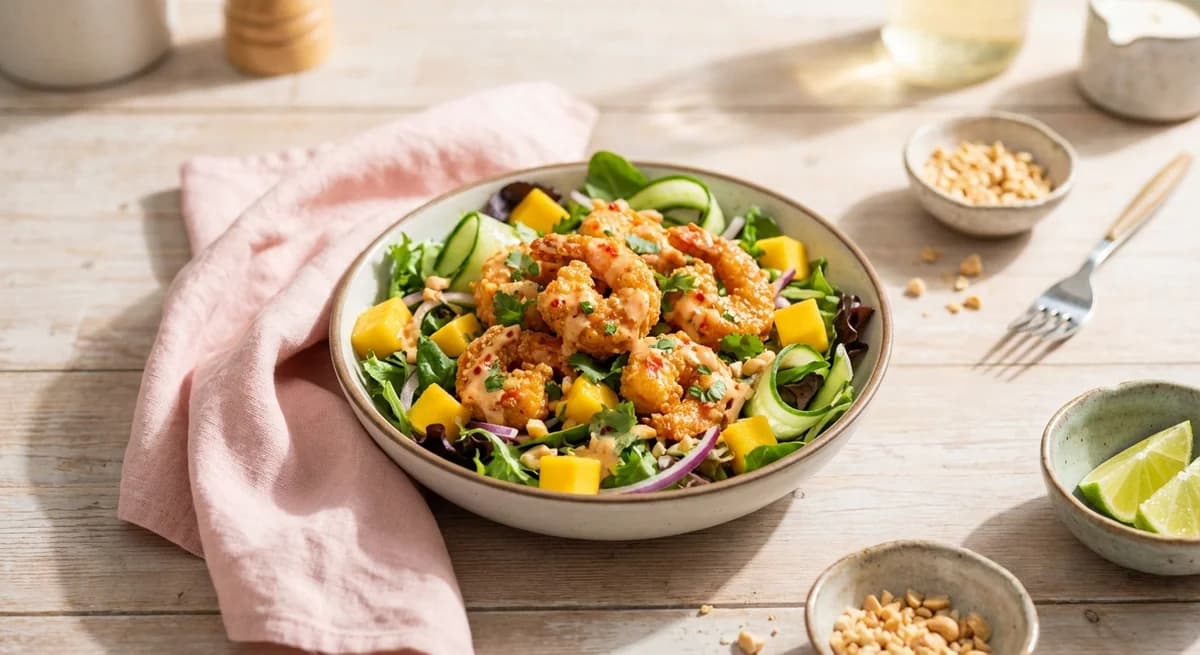 Classic Spicy Bang Bang Prawn Salad with Mango