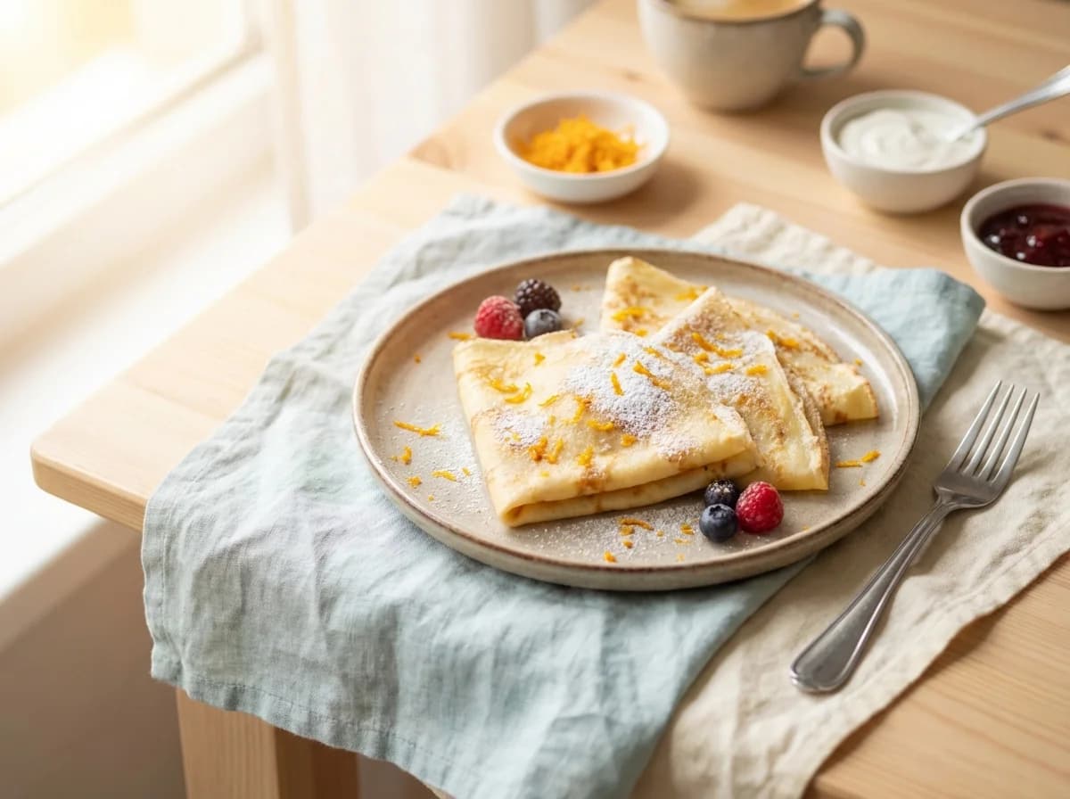 Classic Sweet Cheese Nalesniki with Orange Zest