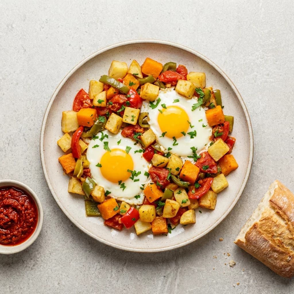 Classic Tunisian Kafteji with Fried Vegetables