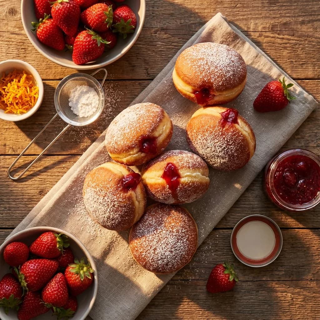 Classic Zesty Strawberry Sufganiyot