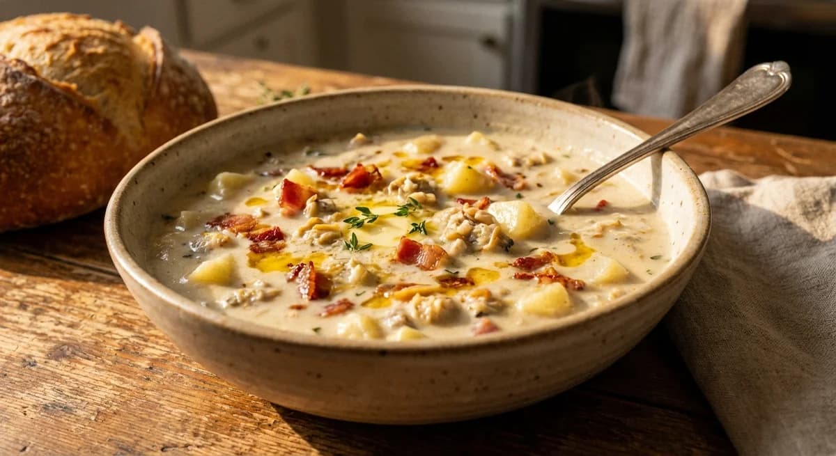 Creamy Bacon New England Clam Chowder Recipe