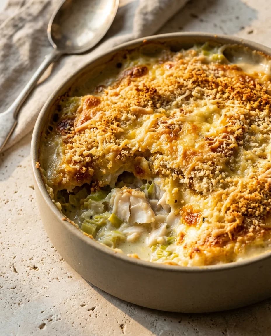 Creamy Cheesy Leek Fish Pie Recipe