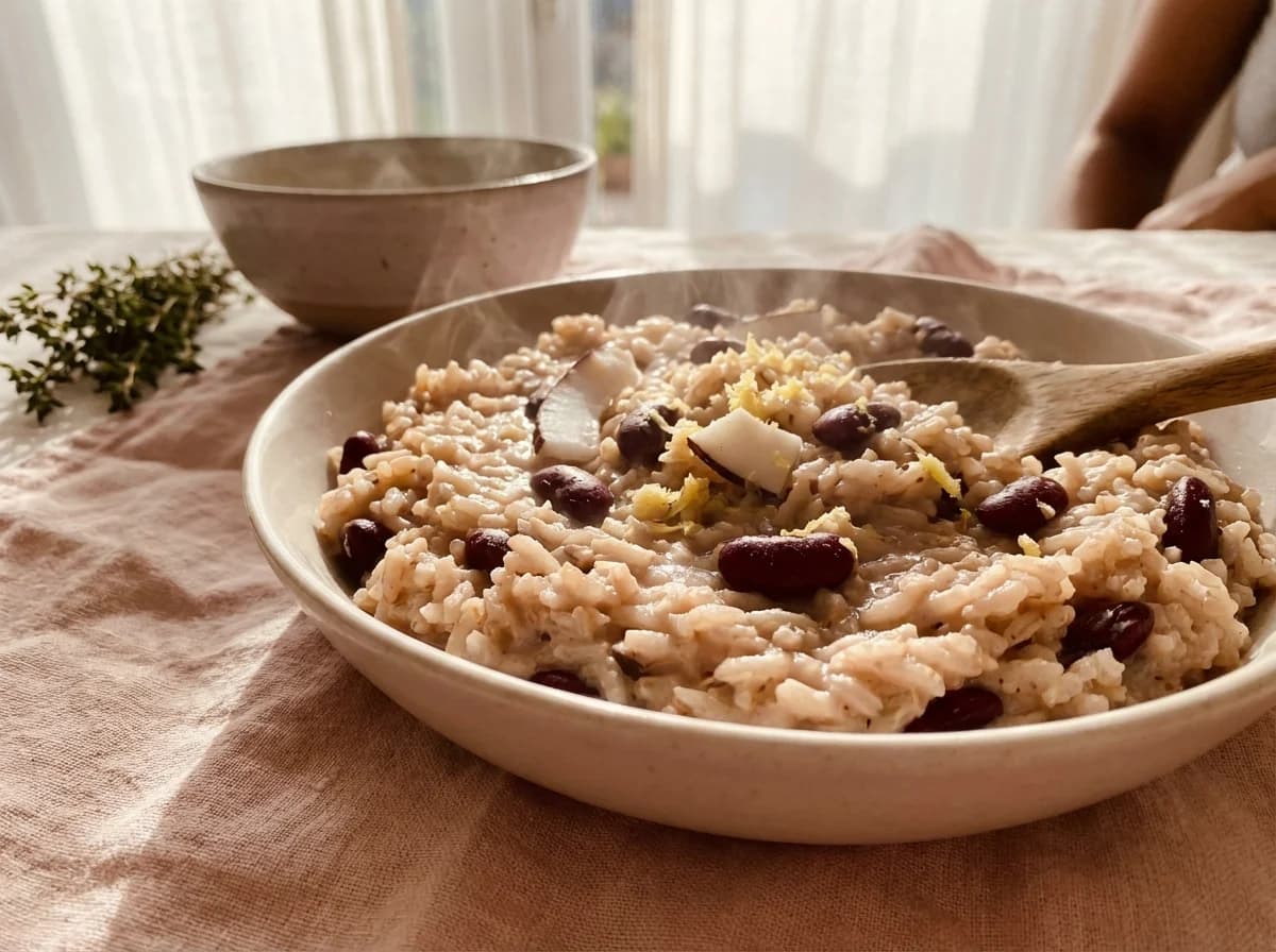 Creamy Coconut and Ginger Jamaican Rice and Peas