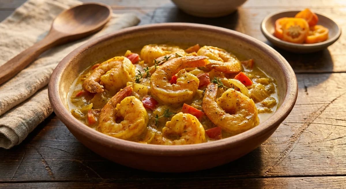Creamy Coconut Jamaican Curry Shrimp