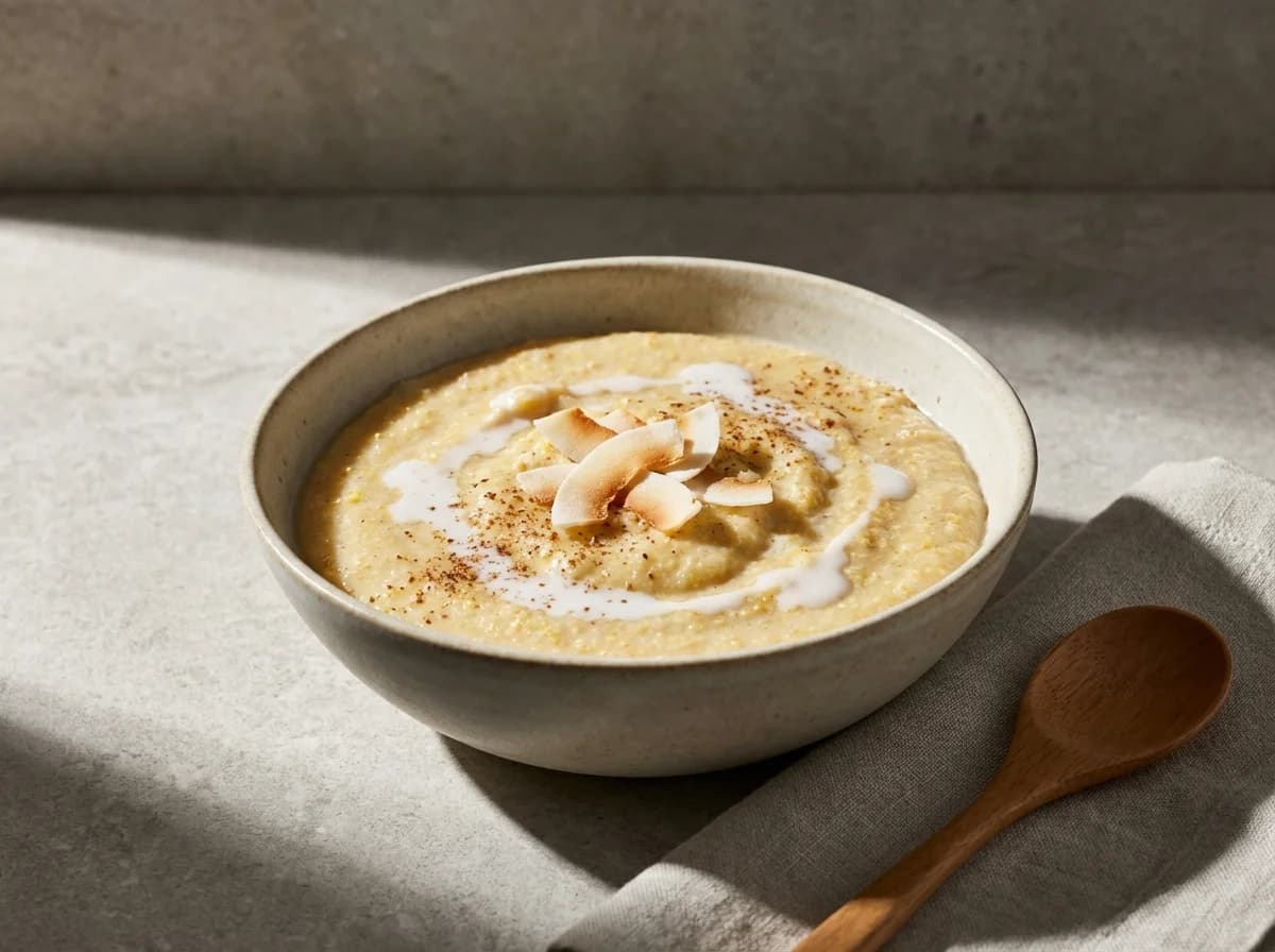 Creamy Coconut Spiced Cornmeal Porridge