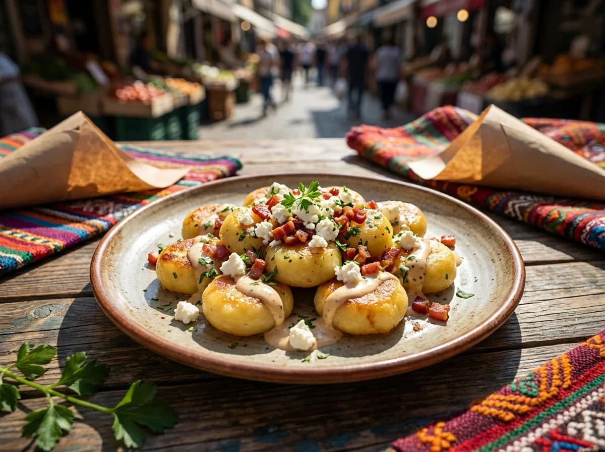 Creamy Feta and Bacon Potato Dumplings