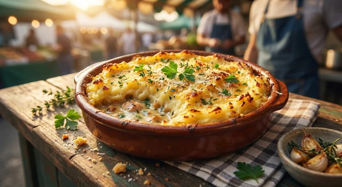 Creamy Garlic Herb Chicken Parmentier