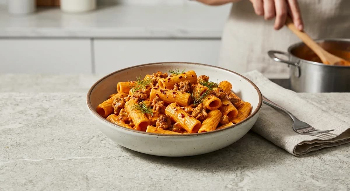 Creamy Spicy Rigatoni with Fennel Sausage Recipe
