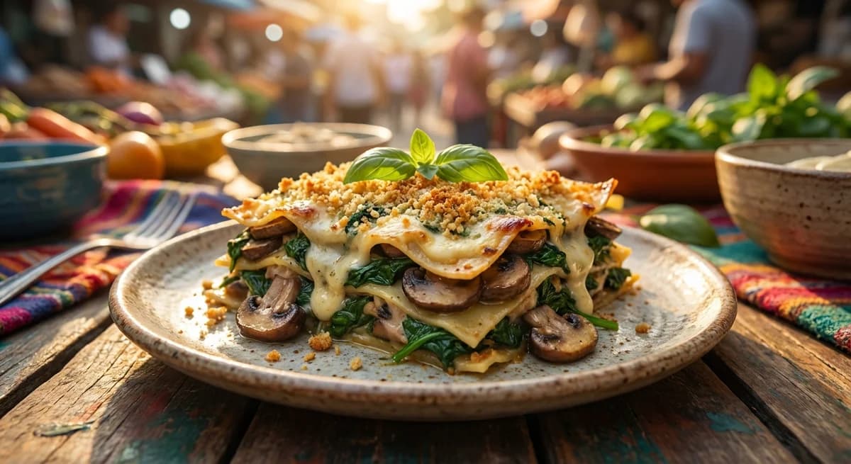 Creamy Spinach and Mushroom Vegan Lasagna