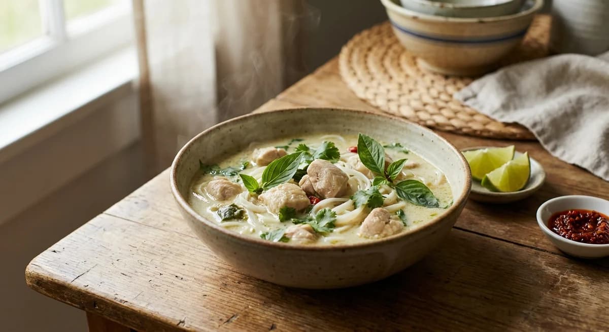 Creamy Thai Green Chicken Noodle Soup