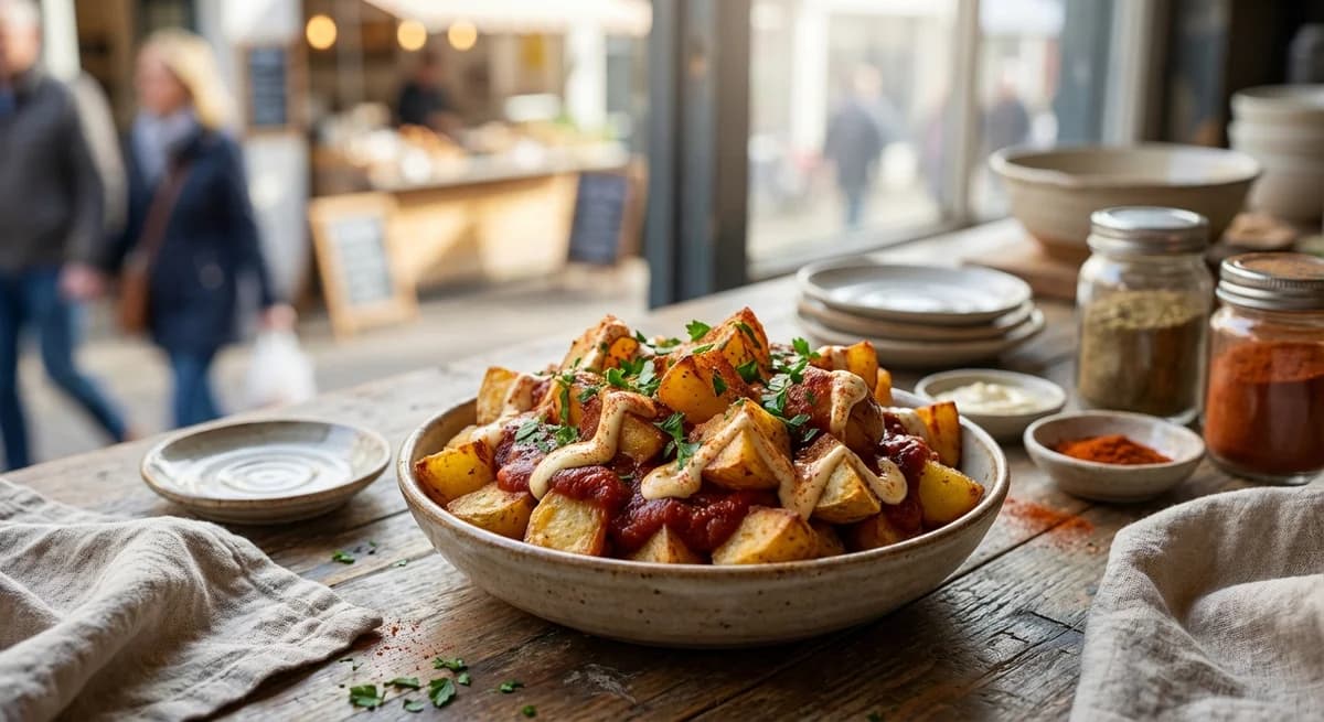 Crispy Baked Patatas Bravas with Smoky Tomato Sauce