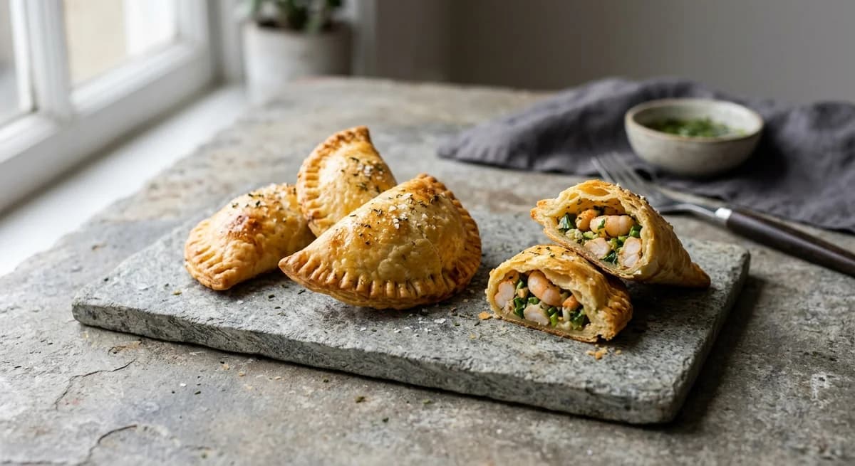 Crispy Baked Spring Onion and Prawn Empanadas