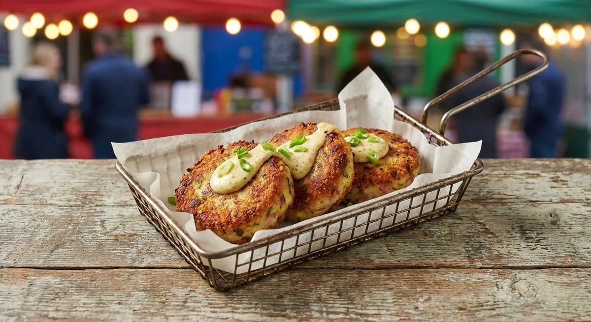 Crispy Pan-Fried Ham Hock Colcannon Cakes