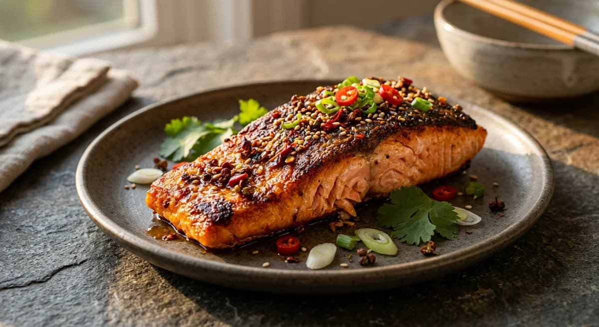Crispy Pan-Seared Mala Salmon Recipe