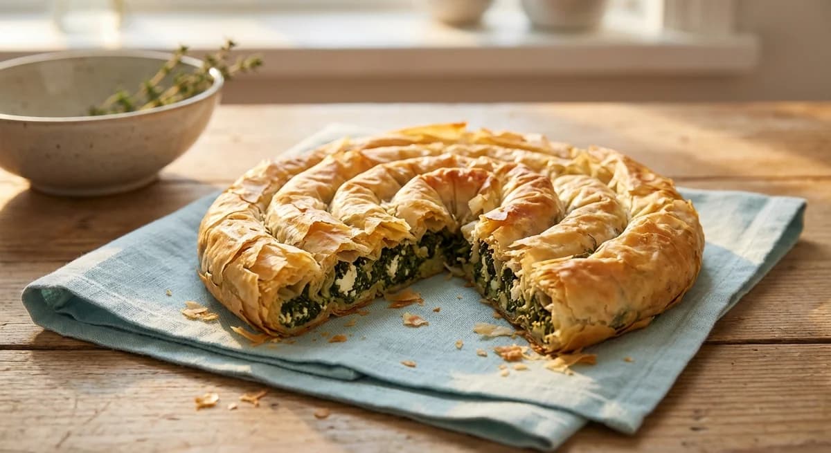 Crispy Spinach and Feta Spiral Borek