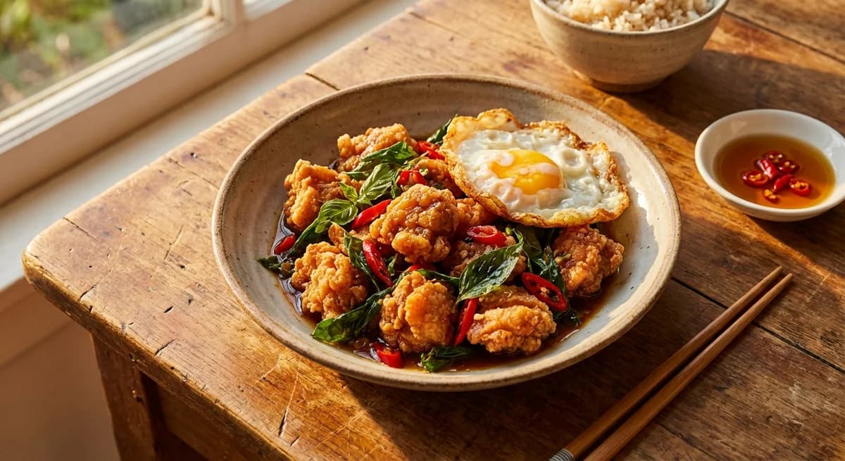 Crispy Thai Basil Chicken (Pad Krapow Gai Krob)