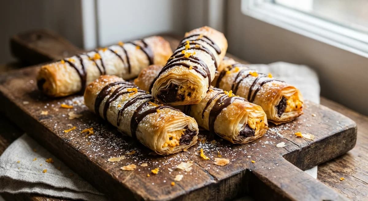 Dark Chocolate & Orange Ricotta Baklava Cigars