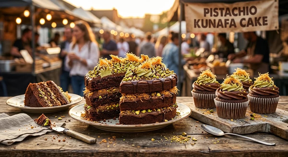 Decadent Pistachio Kunafa Chocolate Cake and Cupcakes Recipe