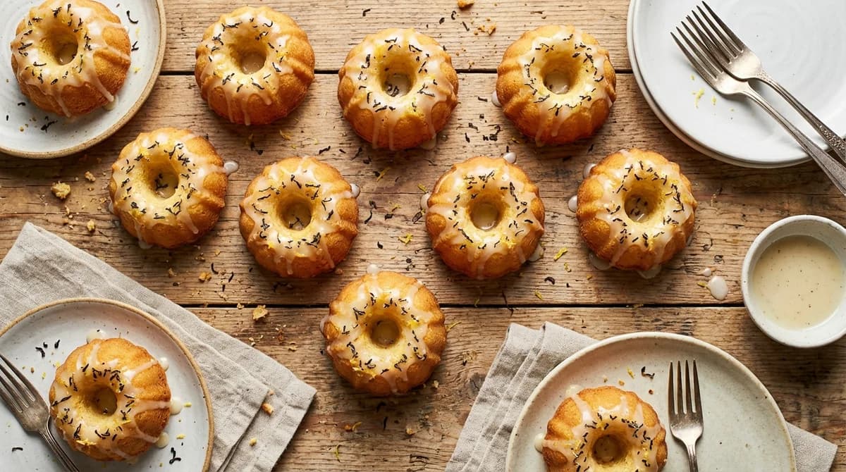 Earl Grey Lemon Glazed Mini Bundt Cakes
