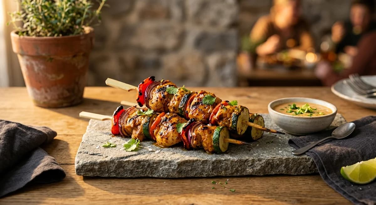 Easy Coconut Red Curry Chicken Kebabs Recipe