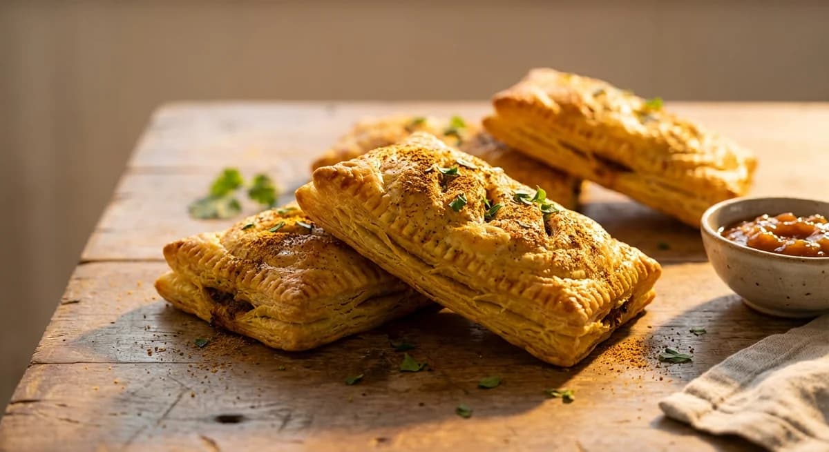 Easy Turmeric Puff Pastry Beef Patties