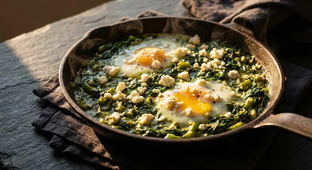 Emerald Green Shakshuka with Feta