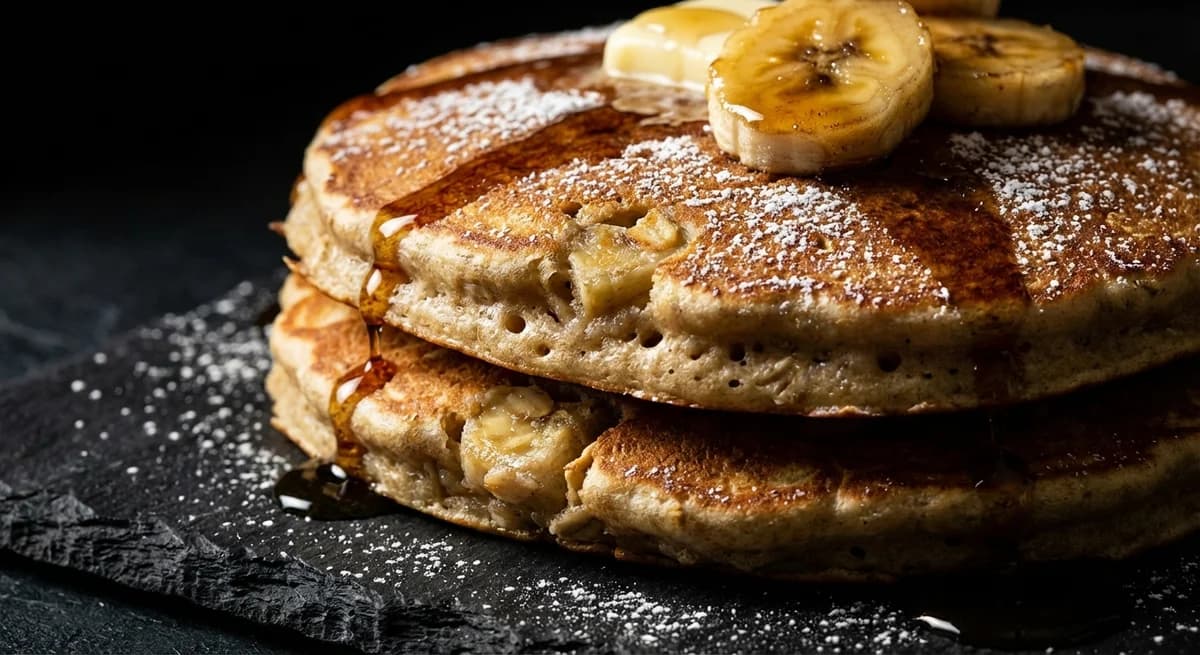 Fluffy Banana Oat Pancakes