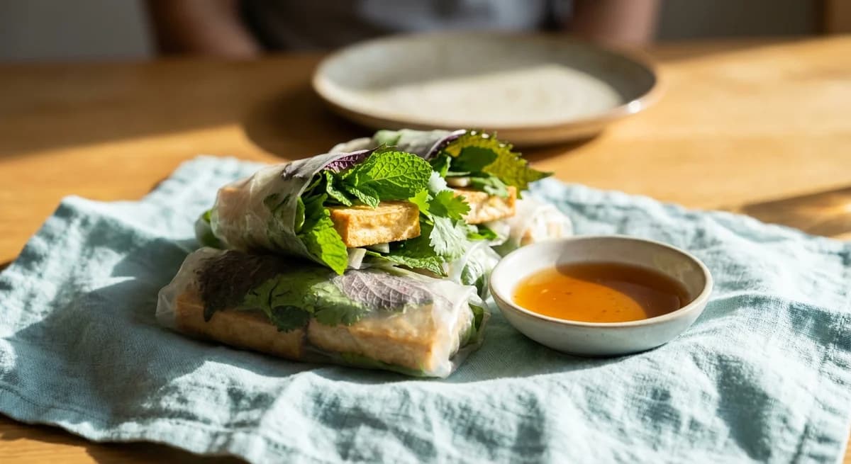 Fresh Vietnamese Tofu and Herb Parcels