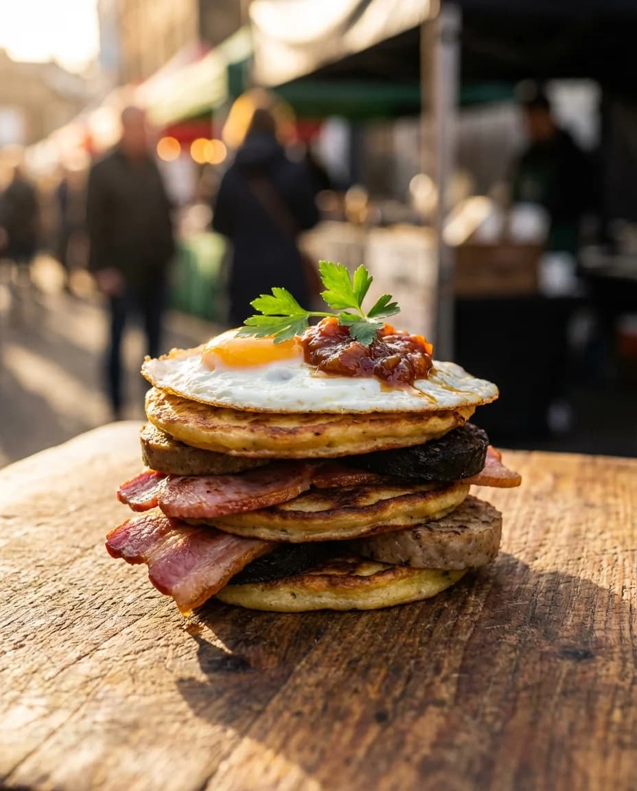 Full Irish Boxty Stack