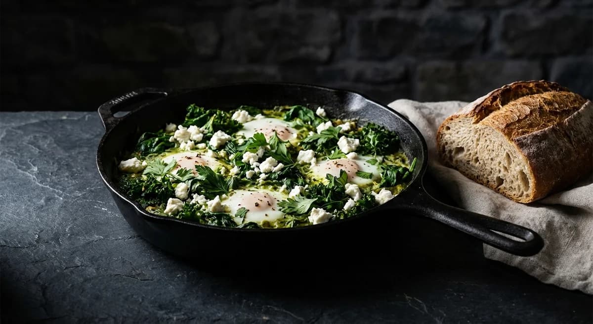 Galilean Green Shakshuka with Feta
