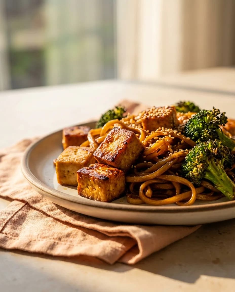 Golden Crispy Tofu Pad See Ew